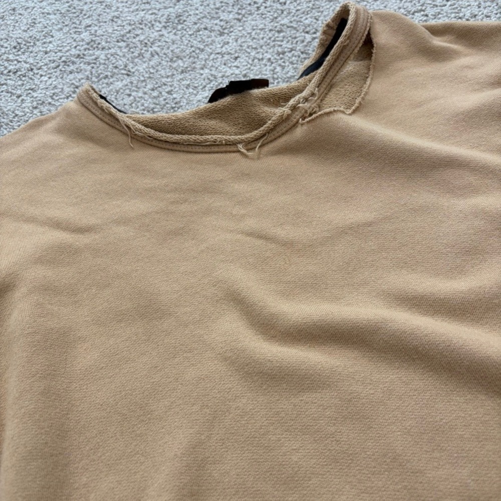 Alala Cypher Sweatshirt Womens M Tan Distressed Thrashed Grunge Indie Sleeze - Picture 2 of 8